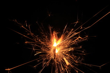 sparklers on a black background