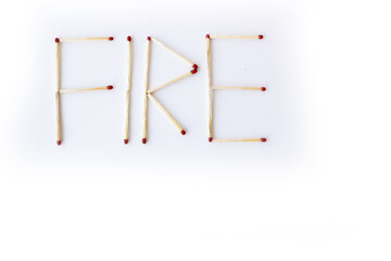 Fire. matches on white background