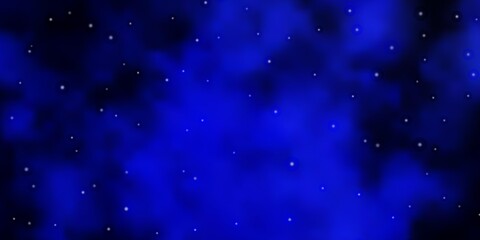 Dark BLUE vector background with small and big stars. Colorful illustration with abstract gradient stars. Best design for your ad, poster, banner.