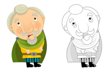 cartoon scene with king knight standing and doing something illustration