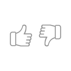 Thumbs up and thumbs down line icon
