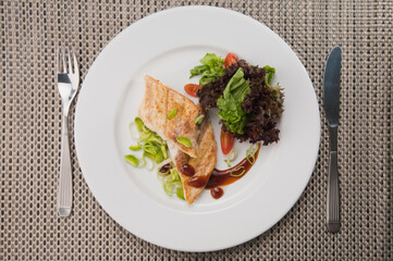 Close-up of a dish of fish fillets