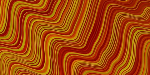 Light Orange vector backdrop with circular arc. Colorful illustration with curved lines. Pattern for booklets, leaflets.