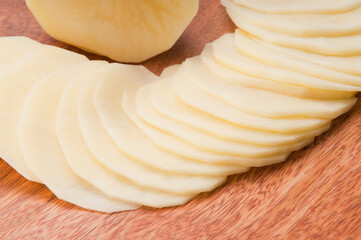 Close-up of potato slices