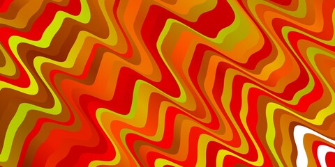 Dark Red, Yellow vector texture with circular arc. Colorful illustration in circular style with lines. Pattern for business booklets, leaflets