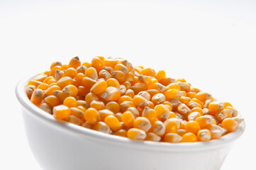 Close-up of a bowl of corn kernels