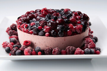 Close-up of an assorted berry mousse