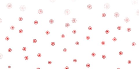 Light orange vector doodle pattern with flowers.