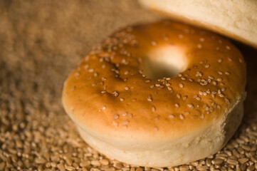 Close-up of wheat breads