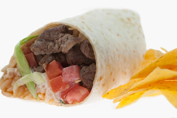 Close-up of a burrito