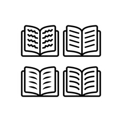 Open book icon in trendy flat design