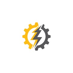 flash thunder bolt gear   illustration vector