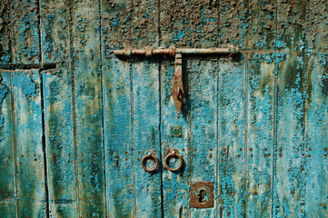 Close-up of an old closed door