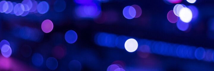 Luzes bokeh abstratas com ilustração de fundo lilás com azul neon e roxo