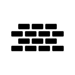 Brick wall icon in trendy flat design