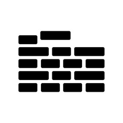Brick wall icon in trendy flat design