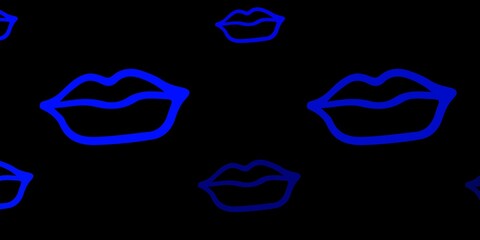 Dark BLUE vector backdrop with woman's power symbols.