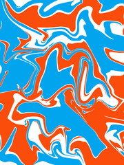 abstract blue and orange banner watercolor luxury liquid pattern color on white.