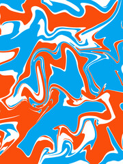 abstract blue and orange banner watercolor luxury liquid pattern color on white.
