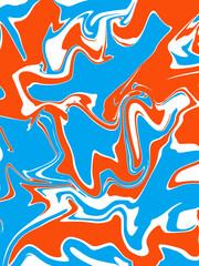 abstract blue and orange banner watercolor luxury liquid pattern color on white.