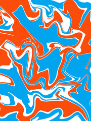 abstract blue and orange banner watercolor luxury liquid pattern color on white.
