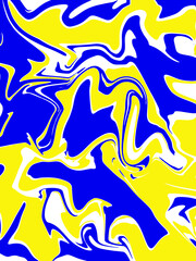 abstract blue and yellow banner watercolor luxury liquid pattern color on white.
