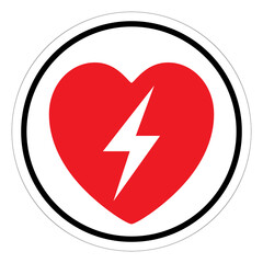 AED Automated External Defibrillator Symbol Sign,Vector Illustration, Isolated On White Background Label. EPS10