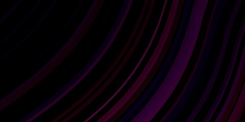 Dark Purple, Pink vector background with bent lines. Colorful illustration, which consists of curves. Pattern for ads, commercials.