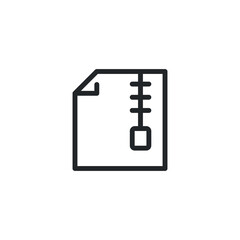 Obraz premium Archive data, zip file icon. data Compressed document button. extract application line symbol for logo, web, and mobile application. Vector illustration. Design on white background. EPS 10