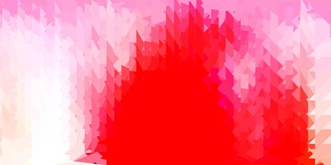 Light red vector triangle mosaic backdrop.