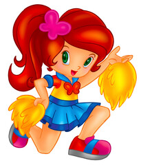 a digitally illustrated cute girl