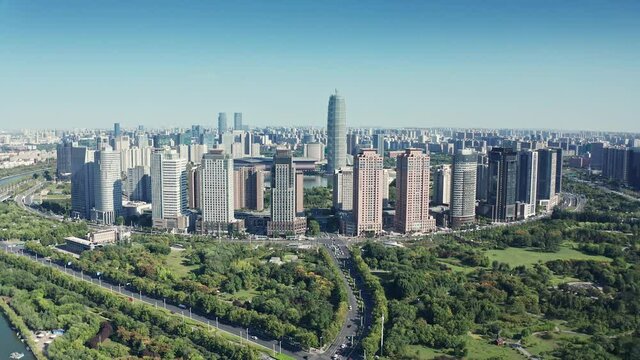 China Zhengzhou CBD aerial photography