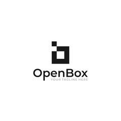 Letter O B Open Box Logo Icon Graphic Design Template 