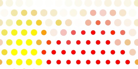 Fototapeta na wymiar Light red, yellow vector pattern with spheres.