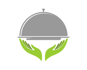 Hand with plate logo