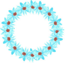 Watercolor blue wreath