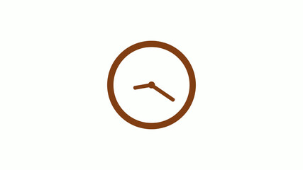 Amazing brown dark counting down clock icon on white background