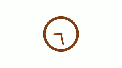 Amazing brown dark counting down clock icon on white background
