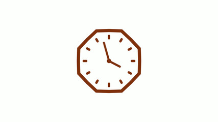 Brown dark counting down 12 hours clock icon on white background