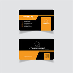 Modern Black and Amber Colored Business Card Stock Vector Template