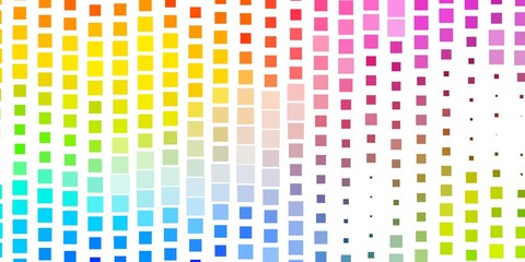 Light Multicolor vector backdrop with rectangles. Abstract gradient illustration with colorful rectangles. Modern template for your landing page.