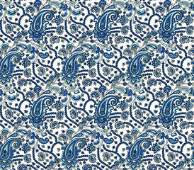traditional Indian paisley pattern on white  background