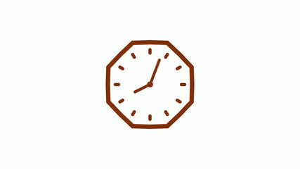 Brown dark counting down clock icon on white background