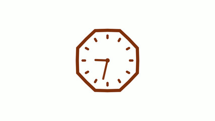 Brown dark counting down clock icon on white background