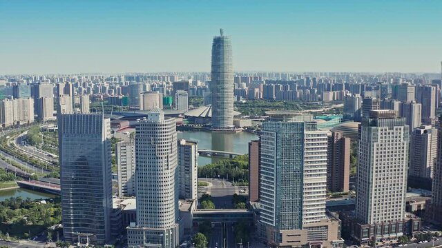 China Zhengzhou CBD aerial photography