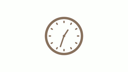 New brown gray circle clock icon on white background