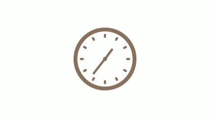 New brown gray circle clock icon on white background