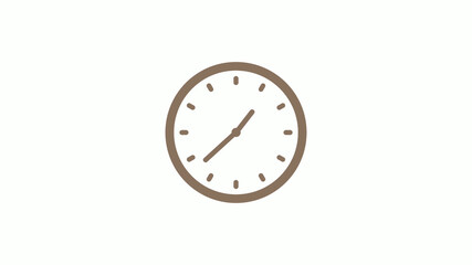 New brown gray circle clock icon on white background