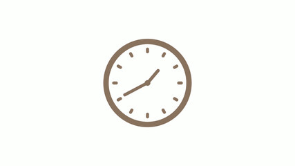 New brown gray circle clock icon on white background