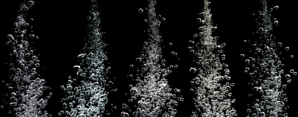 water bubble isolated black background	